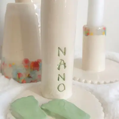 Voorbeeld vaasje of kaarshouder